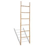 Runheo Support Mural pour Serviettes en Bambou avec 6 Crochets, Support de Rangement Pratique pour Salle de Bain, Douche, Cuisine, hôtel, Spa, etagère Durable pour Organisation