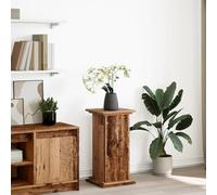 Runheo Support postal avec espace de rangement, aspect bois vieilli, 31 x 30 x 60 cm, avec porte et compartiments cachés, support pour fleurs, salon, jardin, balcon, terrasse