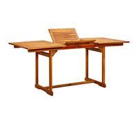Runheo Table à dîner de Jardin Extensible en Bois d'acacia Massif 120-170 cm avec Finition à l'huile pour terrasse Patio Balcon Veranda et Repas extérieur