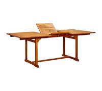 Runheo Table à dîner Extensible en Bois d'acacia Massif pour Jardin terrasse ou Patio, Meuble extérieur Robuste, Surface huilée Facile à Nettoyer, idéale pour Repas, Pique-Nique ou Buffet