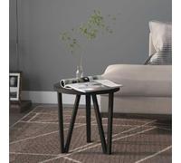 Runheo Table à thé Noir en MDF et Acier Enduit de Poudre Ø35 cm, Table d’appoint Industrielle Polyvalente pour Salon Bureau Chambre, Console Bout canapé Moderne