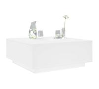 Runheo Table Basse Blanc en Bois d'ingénierie 100x100x40 cm Stable multifonctionnelle pour Salon séjour Chambre avec Plateau Robuste Rangement et Design Contemporain