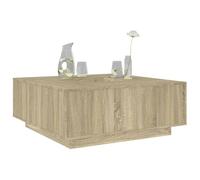 Runheo Table Basse chêne Sonoma Bois d'ingénierie 100x100x40 cm Stable multifonctionnelle Salon séjour Chambre avec tiroir Rangement Plateau Robuste