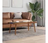 Runheo Table Basse en Teck avec Incrustation résine Bleue 100x50x40 cm Meuble Salon Design Bois Naturel Stable et Durable pour séjour Appartement intérieur