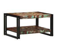 Runheo Table Basse Multicolore Bois de récupération Massif 70x50x38 cm avec Plateau Robuste et Cadre Fer Stable pour Salon séjour Appartement intérieur Multifonction Rangement