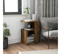 Runheo Table d'appoint chêne fumé en Bois d'ingénierie 36x30x56 cm avec Plateau Rangement Multifonction pour Salon Chambre Bureau Coin, Meuble Bas Moderne et