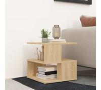 Runheo Table d'appoint en chêne Sonoma 40 x 40 x 40 cm - 2 étagères - Grand espace de rangement - Design moderne - Étagère d'appoint pratique pour salon, chambre à coucher