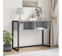 Runheo Table d'appoint Gris Sonoma Bois d'ingénierie 100 x 36 x 75 cm Console Industrielle pour Salon Chambre Bureau Meuble Rangement Moderne Vintage