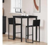 Runheo Table de Bar Debout en Bois d'ingénierie avec Cadre métallique Robuste, Design rectangulaire Moderne pour Salle à Manger, Cuisine ou Salon, idéale pour Repas et socialisation