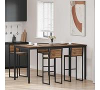 Runheo Table de Bar Debout rectangulaire en Bois d'ingénierie avec Cadre métal Robuste pour Salle à Manger Cuisine Salon sejour mobilier Industriel Moderne Durable