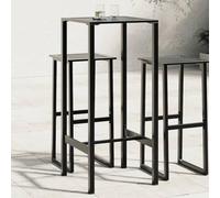 Runheo Table de Bar Noir Robuste en Acier Enduit de Poudre 50x50x110 cm, idéale pour intérieur et extérieur, résistant à la Rouille, mobilier Multifonction pour terrasse, Balcon ou Veranda