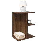 Runheo Table de Chevet chêne Marron Bois d'ingénierie 46,5x29x61 cm Meuble de Rangement avec 3 Compartiments pour Chambre Salon lit Adulte Enfant Style scandinave Moderne