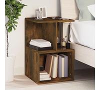 Runheo Table de chevet en chêne fumé 35 x 35 x 55 cm - En bois - Armoire d'appoint avec espace de rangement - Table de chevet stable pour chambre à coucher - Design élégant