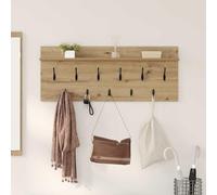 Runheo Table de chevet murale en chêne artisanal, 100 x 40 x 12 cm, étagère flottante pour couloir, chambre à coucher, avec crochets, peu encombrante