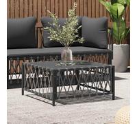 Runheo Table de jardin anthracite 70 x 70 x 34 cm, en tissu, table basse pour extérieur, terrasse, balcon, stable, modulaire, design résistant aux intempéries