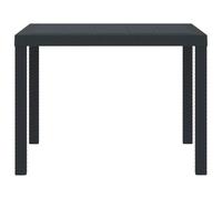 Runheo Table de Jardin Rectangle en polyrotin Anthracite 100 x 100 x 73 cm Robuste pour terrasse Balcon Patio Veranda Espace extérieur conviviale pour Repas Pique-Nique Camping et fêtes