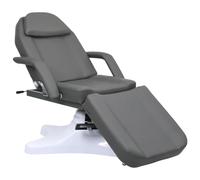 Runheo Table de massage grise 180 x 62 cm, chaise longue de traitement avec vérin à gaz, rotation à 360 degrés, dossier réglable et repose-pieds pour cosmétiques, spa, massage, tatouage, pratique