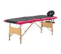 Runheo Table de massage pliable 4 zones avec structure en bois, cuir synthétique, rembourrage de 30 mm, appui-tête réglable, accoudoirs et hauteur pour physiothérapie, cabinet, salon, spa, studio et