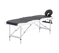 Runheo Table de massage pliable 4 zones en aluminium avec cuir synthétique, 191 x 70 cm, hauteur réglable de 59 à 81 cm, sac de transport pour massage, spa, studio