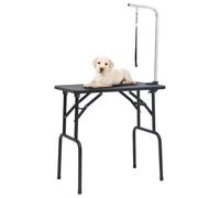 Runheo Table de toilettage réglable pour chien avec 1 boucle, pliable, pieds en acier stables, surface antidérapante, 81 x 48,5 x 80 cm, idéale pour le toilettage du pelage, la brosse, les ciseaux, le
