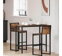 Runheo Table d'ingénieurs en bois vieilli en acier - 100 x 50 x 90,5 cm - Réglable en hauteur - Polyvalente pour salon, bureau, cuisine, bureau - Avec cadre solide et étagère moderne