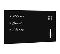 Runheo Tableau magnétique mural en verre - 120 x 60 cm - Noir - Verre trempé 4 mm - Tableau blanc pour bureau, école, séminaire, conférence, réunion, enseignement, atelier, planification, organisation