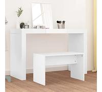 Runheo Tabouret de coiffeuse en bois blanc - 70 x 35 x 45 cm - Banc avec rembourrage pour chambre à coucher, salle de bain, garde-robe et table cosmétique - Charge maximale : 110 kg