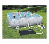 Runheo Tapis de Chauffage Solaire pour Piscine Noir 110 x 171 cm PVC résistance intempéries efficacité économique, Facile à Installer pour Bain extérieur, régulateur de température Inclus