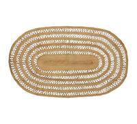 Runheo Tapis de Surface Naturel en Jute 205 x 305 cm Fait Main, Moquette décorative antidérapante Confortable pour Salon Chambre Bureau, Style bohème cocooning intérieur