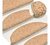 Runheo Tapis d'escalier doré 15 pièces 65 x 21 x 4 cm Anti-Glisse insonorisant Lavable Protection des marches pour sécurité intérieur Bois Animal Chien Enfant