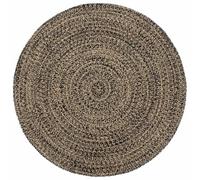 Runheo Tapis fait à la main en jute noir et marron 180 cm, facile d'entretien, antidérapant, polyvalent pour salon, chambre à coucher, couloir, protection du sol, décoration bohème moderne, texture
