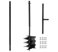 Runheo Tarière avec poignée 250 mm Foret hélicoïdal en acier 1 m de longueur avec 12 tubes d'extension pour travaux de jardinage Tarière pour creuser des trous dans la terre et le bois