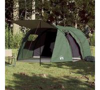 Runheo Tente de Camping Tunnel 4 Personnes Vert avec moustiquaire, Ventilation, Double-Toit Amovible, E-Port, Facile à Monter pour Aventure extérieure, randonnée, Plage ou Festival