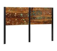 Runheo Tête de lit 160 cm, Bois Massif récupéré, Fer Enduit de Poudre, Style Industriel, pour Chambre à Coucher, Soutien Dorsal Confortable