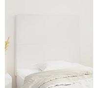 Runheo Tête de lit blanche 100 x 5 x 118/128 cm, hauteur réglable, cuir synthétique résistant, pieds en bois durable, rembourrage pour le confort, design élégant, lit simple, chambre à coucher