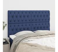 Runheo Tête de lit bleue 160 x 7 x 118/128 cm, housse en tissu 100 % polyester, hauteur réglable, rembourrage avec mousse, cadre en bois robuste, pour chambre à coucher, cadre de lit, durable