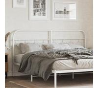 Runheo Tête de lit en métal blanc 193 cm pour cadre de lit, design en acier robuste, pieds en métal stable, excellent dossier, meuble de chambre à coucher, durable