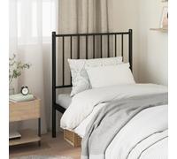 Runheo Tête de lit en métal noir 75 cm pour cadre de lit, tête de lit en acier robuste avec revêtement en poudre, pieds stables, dossier idéal pour lire et regarder la télévision