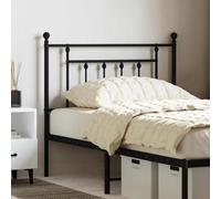 Runheo Tête de lit en métal noir 90 cm, tête de lit robuste en acier revêtu par pulvérisation, dossier durable pour chambre à coucher, montage facile, 95 x 3 x 97 cm