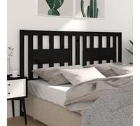 Runheo Tête de lit Noire 166x4x100 cm, Bois Massif de Pin, Design Classique, Support Confortable pour Cadre de Lit, Style Rustique