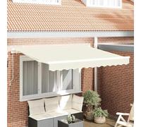 Runheo Tissu de rechange pour auvent, crème, 3,5 x 2 m, polyester, résistant aux intempéries, aux UV, avec volant, distributeur d'ombre, pour balcon, terrasse, jardin, protection solaire, montage sans