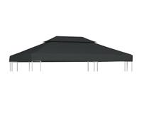 Runheo Toile de belvédère Double Niveaux 310 g/m² 4x3 m Anthracite résistante au Vent Protection Solaire Pluie pour Jardin Patio terrasse extérieur