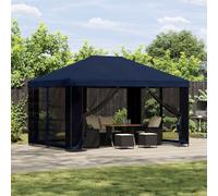 Runheo Tonnelle de jardin - 4 x 3 m - Bleu - Avec cadre en acier - Toit en polyester 190 g/m² - Stable, imperméable, protection UV - Résistant aux intempéries - Pour extérieur, barbecue, camping