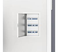 Runheo Trappe d'accès blanche en acier 33,5 x 23 x 3 cm avec serrure de récupération sûre et angle d'ouverture de 140° pour intérieur et extérieur, porte d'inspection polyvalente pour mur, sol, baie