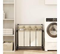 Runheo Trieuse à Linge avec 4 Sacs en Polyester et Cadre en Acier Durable, idéale pour Organiser la buanderie ou la Chambre avec poignée, roulettes et capacité de 20 kg