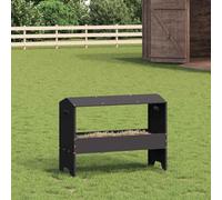 Runheo Trou d'alimentation Robuste en Acier Noir 79 x 35 x 62 cm pour Ferme extérieure ou intérieure, Grande capacité 15 kg, Facile à Assembler, résistant aux intempéries, léger et Durable