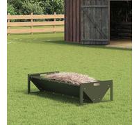 Runheo Trough d'alimentation pour bétail en Acier Vert Olive avec capacité de 10 kg, résistant aux intempéries, idéal pour Alimentation Animale intérieure et extérieure