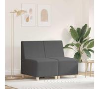 Runheo Unité de Sofa modulaire sans accoudoirs 2 pièces Gris foncé en Velours côtelé avec Mousse Confortable pour Salon séjour Bureau Style scandinave Moderne Vintage