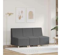Runheo Unité de Sofa modulaire sans accoudoirs 3 pcs Gris foncé en Velours côtelé 55 cm de Large, Pieds Noirs avec Mousse Confortable, idéal Salon séjour Bureau Studio Moderne scandinave