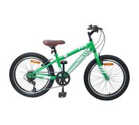 Runheo Vélo de Montagne Enfant 24 Pouces 6 Vitesses Acier Guide Réglable pour Loisir Balade Transport Robuste
